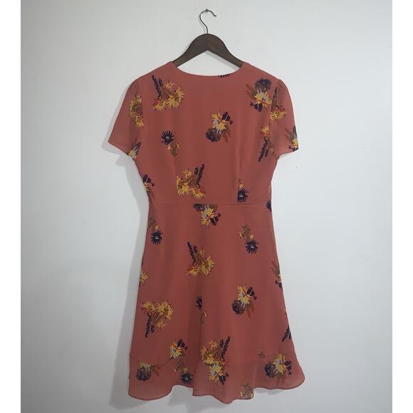 Madewell Posy Cactus Flower Wrap Dress In Spiced Rose Size 4 Short Sleeve - Picture 5 of 12
